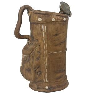Vintage 60s Napco Japan Golf Bag Pencil Holder Ceramic Desk Organizer